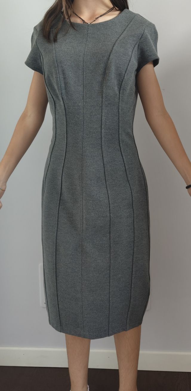 Vestito tubino grigio donna
