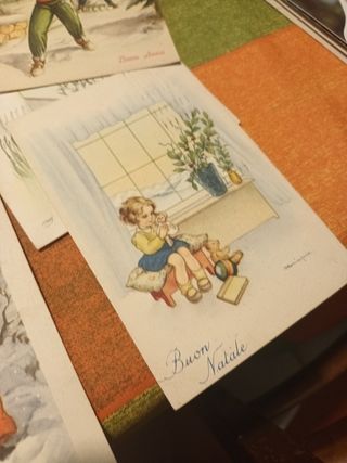 Cartoline Auguri Vintage Illustrate