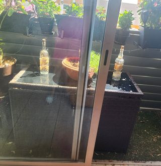 Conjunto Mesa y Sillas Jardín Ratán Marrón