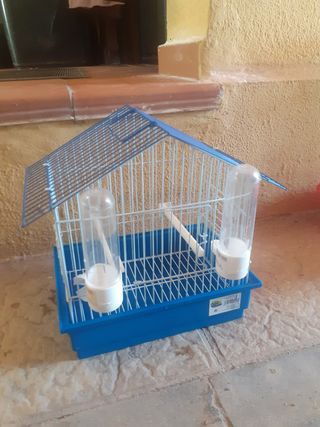 Jaula para pájaros azul