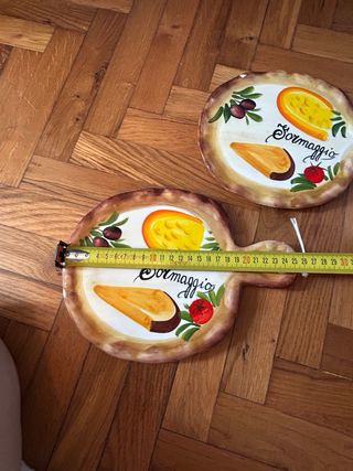 Coppia taglieri formaggio ceramica