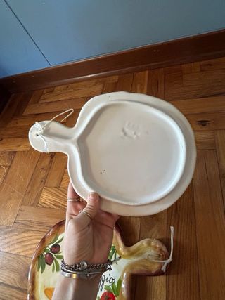 Coppia taglieri formaggio ceramica