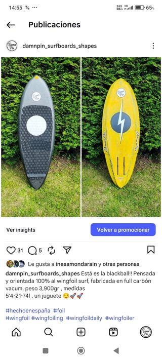 Tabla Wingfoil  Damnpin 5'4 21 74.l


