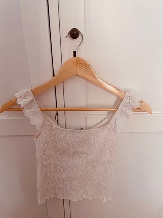Top blanco Stradivarius XS
