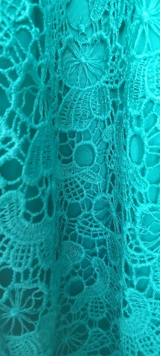 Vestido de fiesta verde azulado