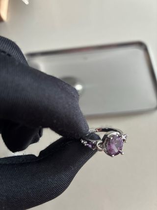 Anillo Plata 925 Talla 8 USA Morado