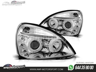 FAROS DELANTEROS OJOS DE ANGEL PARA RENAULT CLIO