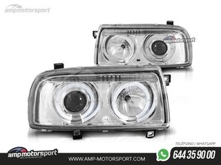 FAROS DELANTEROS OJOS DE ANGEL PARA VOLKSWAGEN VENTO