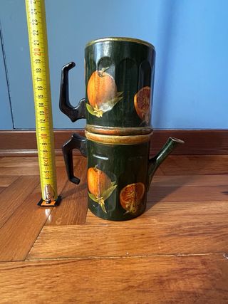 Caffettiera napoletana ornamentale decoupage legno