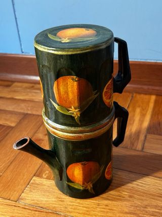 Caffettiera napoletana ornamentale decoupage legno