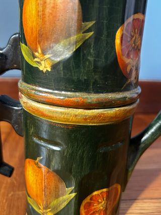Caffettiera napoletana ornamentale decoupage legno