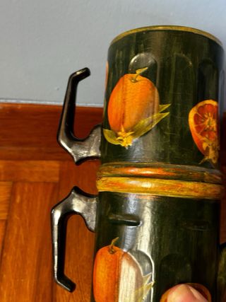 Caffettiera napoletana ornamentale decoupage legno