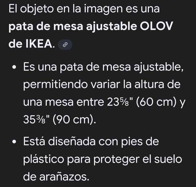 6 Patas de acero Olov IKEA ajustables