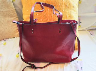 Bolso de piel italiano rojo