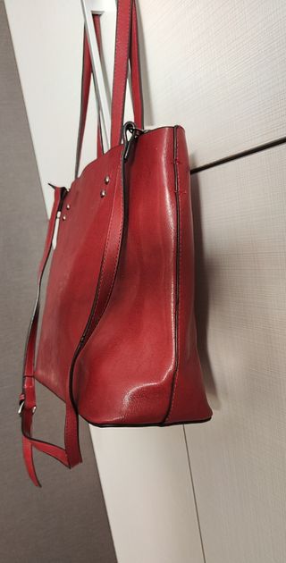 Bolso de piel italiano rojo