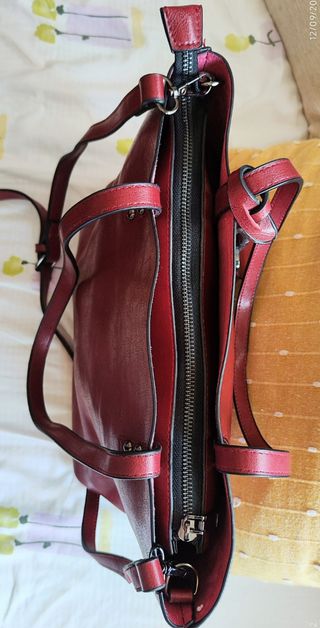 Bolso de piel italiano rojo
