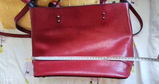 Bolso de piel italiano rojo