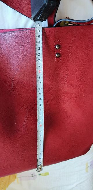 Bolso de piel italiano rojo