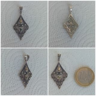 Ciondolo vintage argento rombo