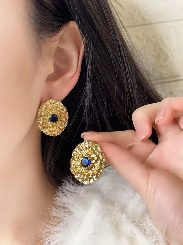 Orecchini argento dorati con pietra verde