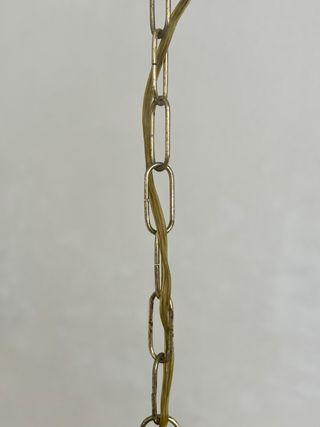 Lampadario vintage vetro decorato metallo oro 70s