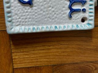 Targa ceramica dipinta a mano Attenti al gatto