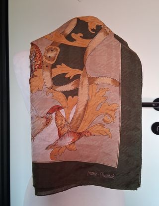 Foulard donna fantasia beige e verde