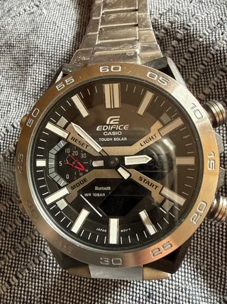 Reloj Casio Edifice Hombre Negro/Plata , con caja 