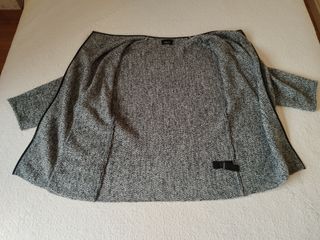 Chaqueta Zara Oversize Punto Gris Talla Única