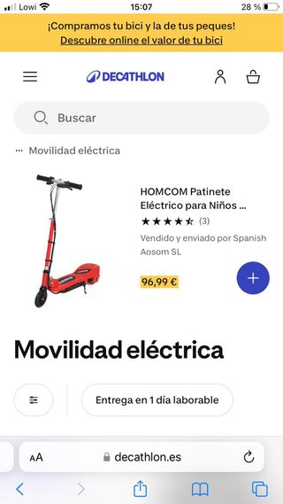 Patinete Eléctrico Infantil Rojo