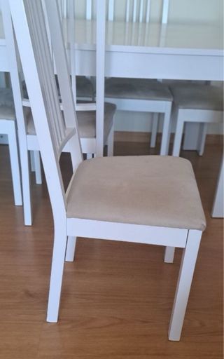 Mesa comedor + 6 sillas blanca