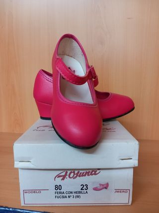 Zapatos Flamenco A. Osuna Rosa Talla 23.