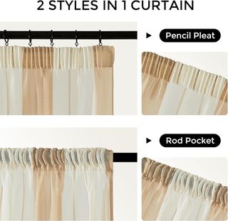 Cortinas Rayas Verticales Beige y Blanco