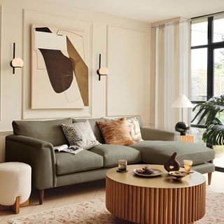 Cortinas Rayas Verticales Beige y Blanco