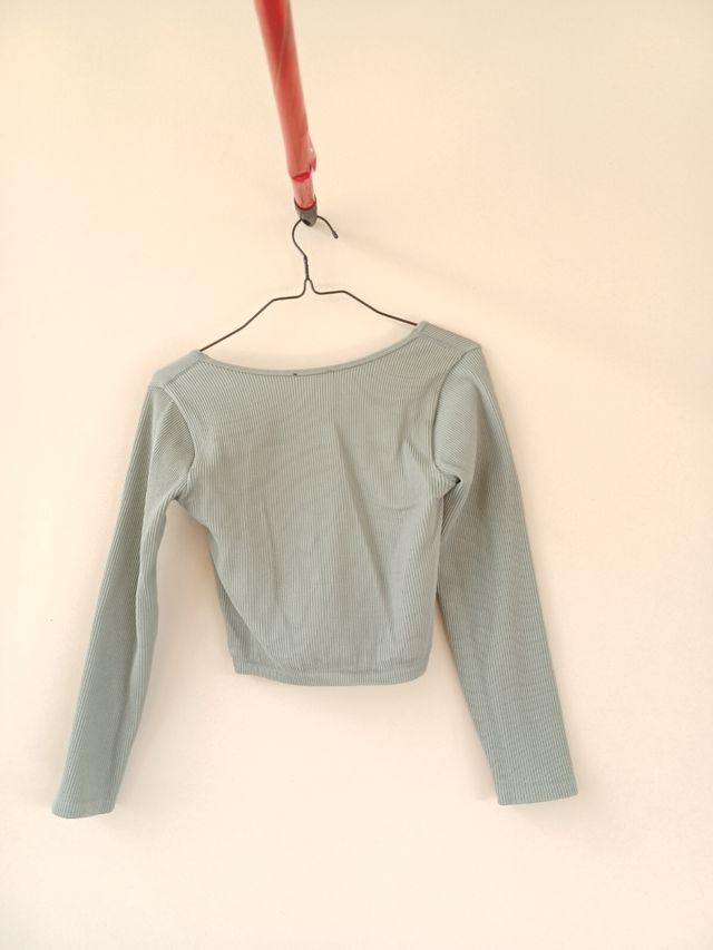 Maglia maniche 3/4 color salvia