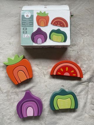 Juego de Verduras de Madera para Apilar