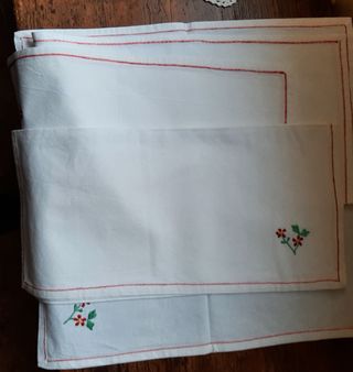 5 Tovaglioli in Lino Ricamati