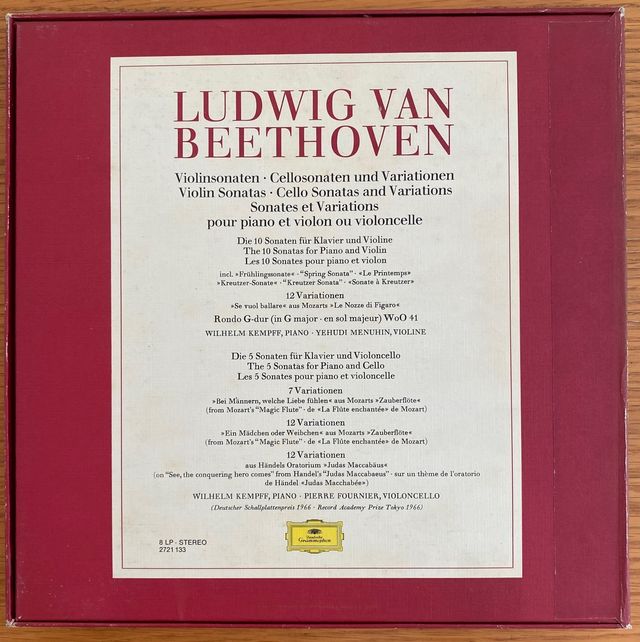 Beethoven Edition: Sonatas Violín y Cello (8 LP)