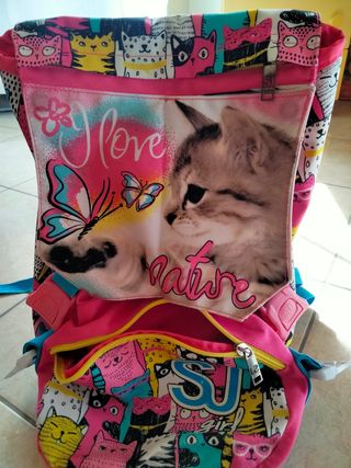 Zaino scuola SJ Gang con gattini