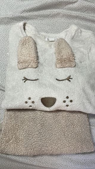 Pijama Primark Oso Beige y Blanco