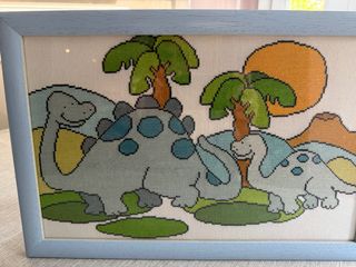 Cuadro Punto de Cruz Dinosaurios