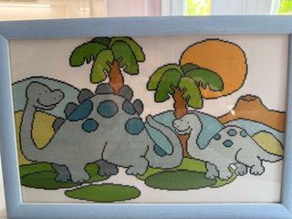 Cuadro Punto de Cruz Dinosaurios