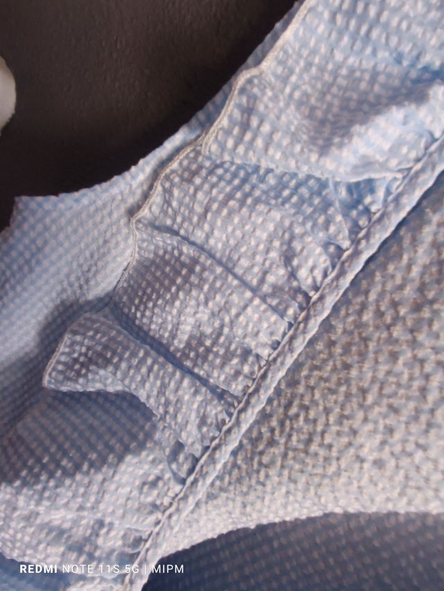 Blusa Shein cuadros Vichy volantes