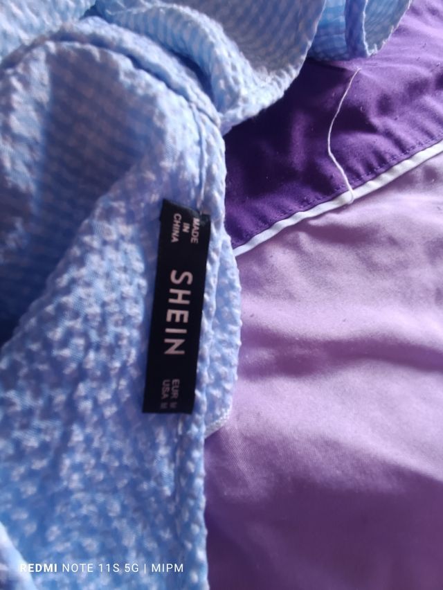 Blusa Shein cuadros Vichy volantes