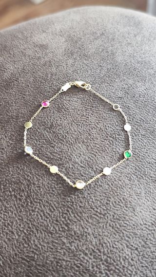Pulsera oro con piedras de colores chica nueva.