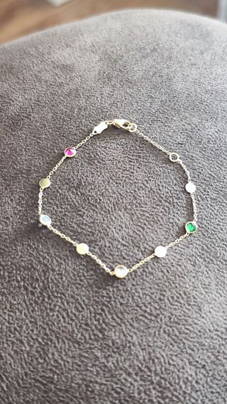 Pulsera oro con piedras de colores chica nueva.