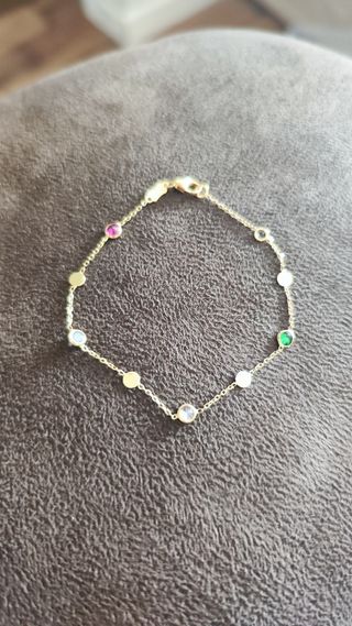 Pulsera oro con piedras de colores chica nueva.