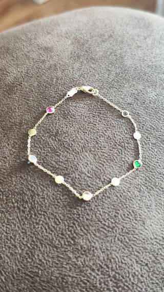 Pulsera oro con piedras de colores chica nueva.