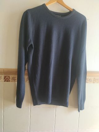 Jersey unisex cuello redondo azul