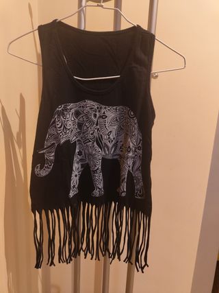 Camiseta sin mangas con estampado de elefante